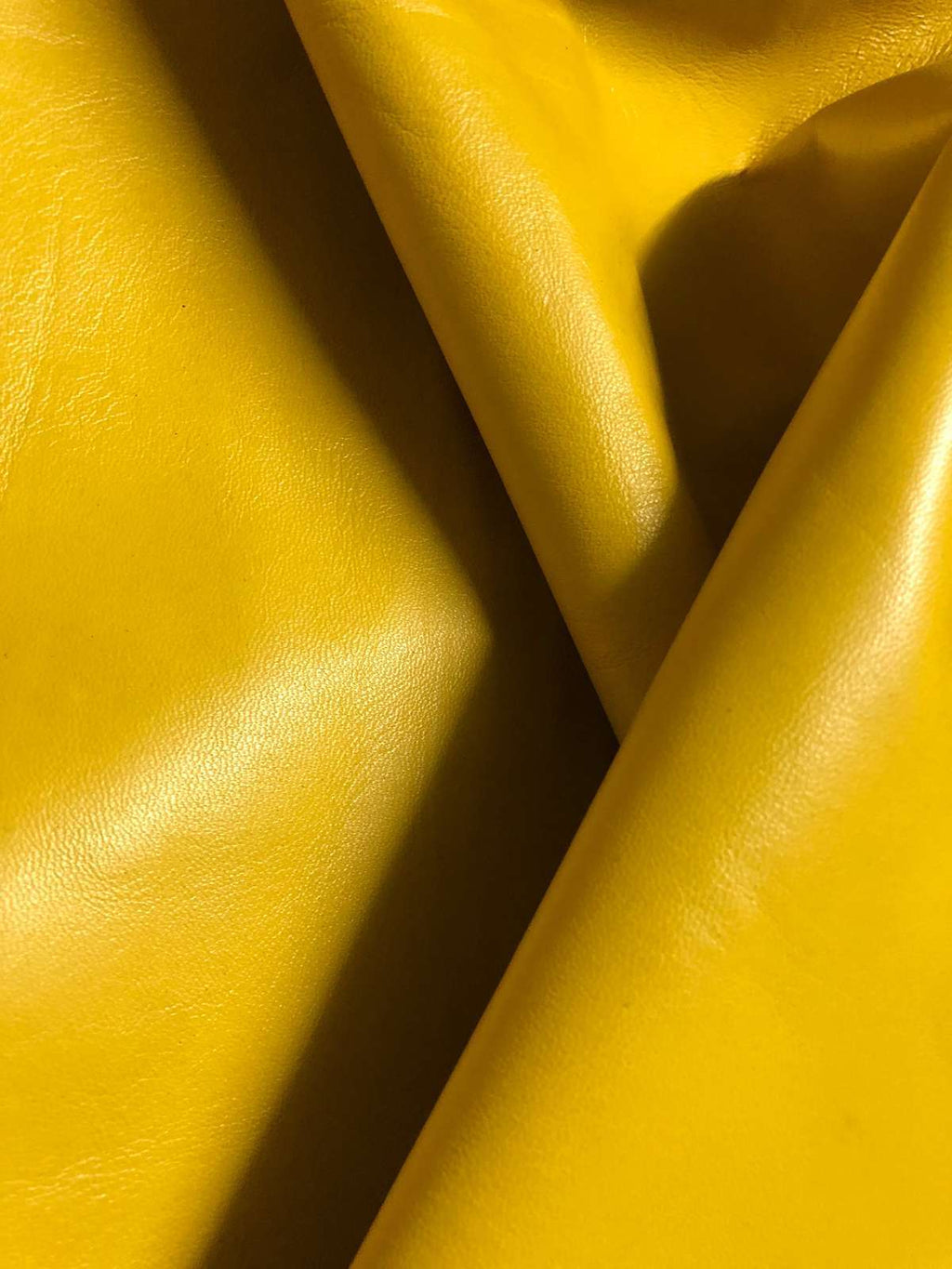 Yellow Nappa Sheepskin Leather Hide AA Grade, showing supple drape and natural grain