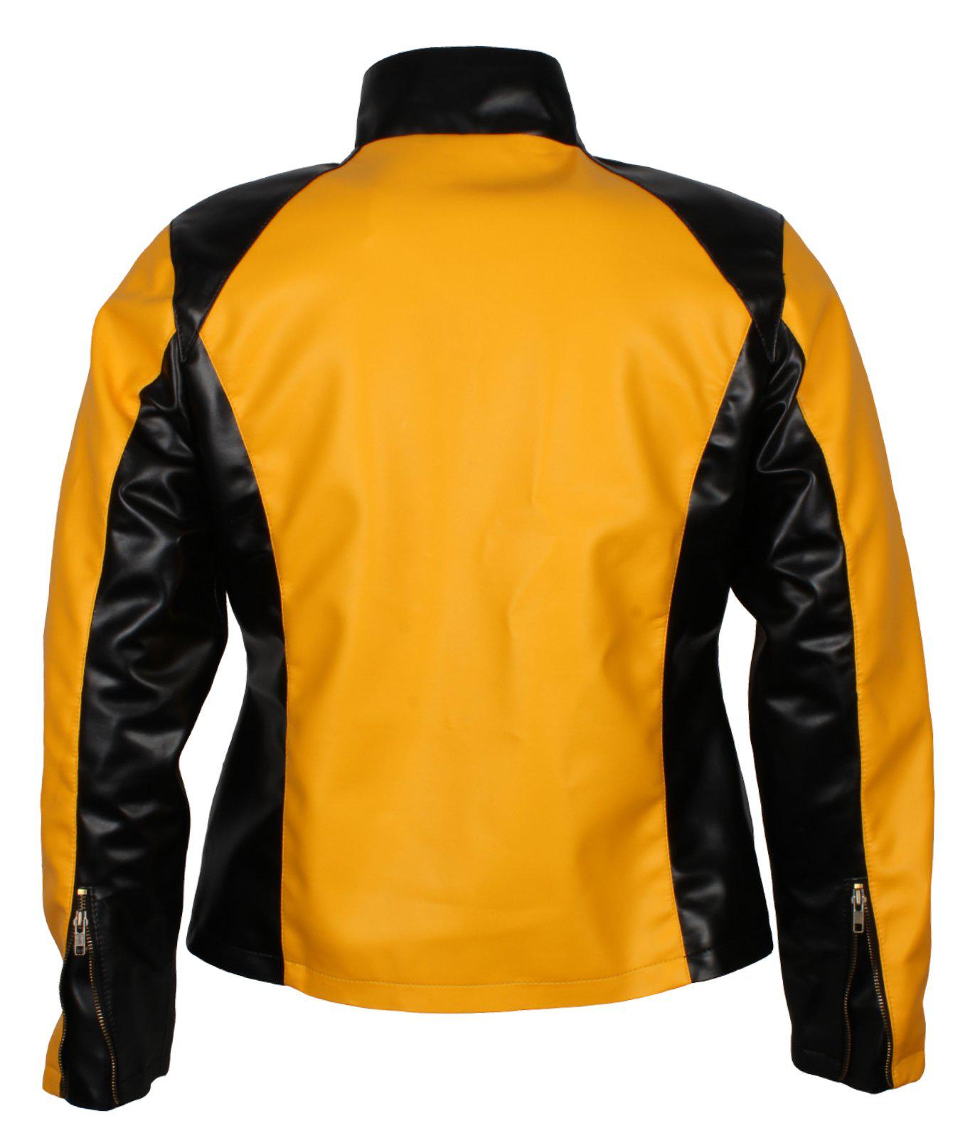Men's Infamous 2 Cosplay Black and Yellow Leather Jacket