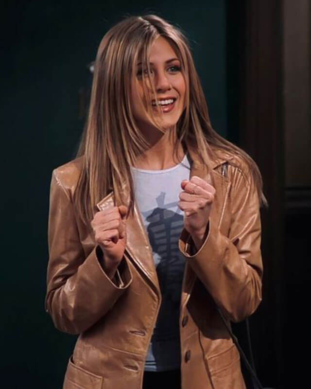 Rachel Green Brown Leather Coat Friends Season 5