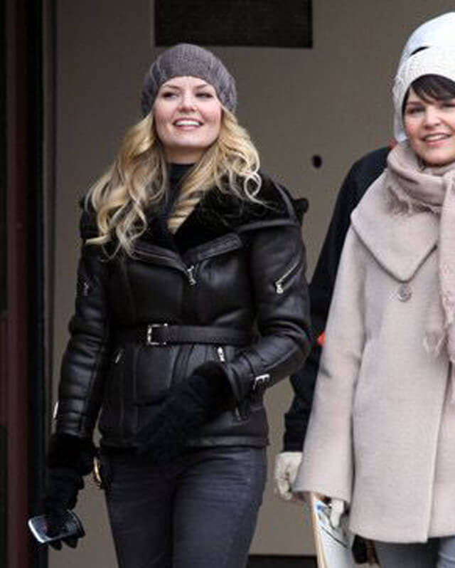 Once Upon a Time Emma Swan Shearling Leather Jacket