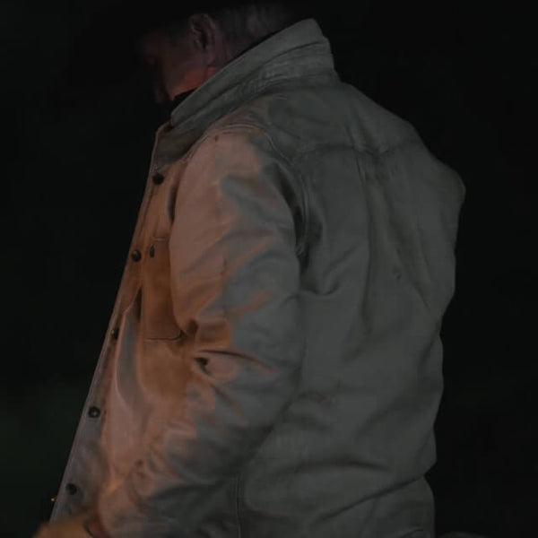 John Dutton Yellowstone White Leather Jacket S05