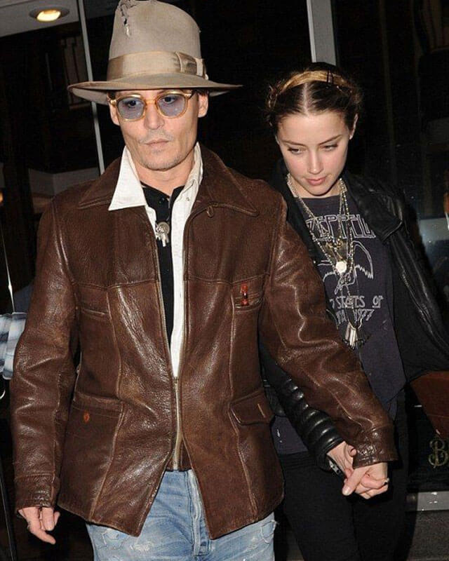 Johnny Depp Brown Leather Jacket Coat