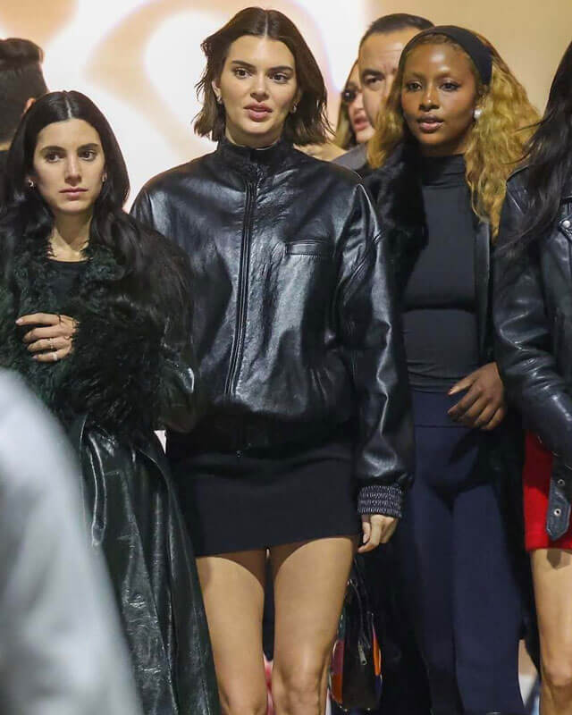 Kendall Jenner Bomber Leather Jacket