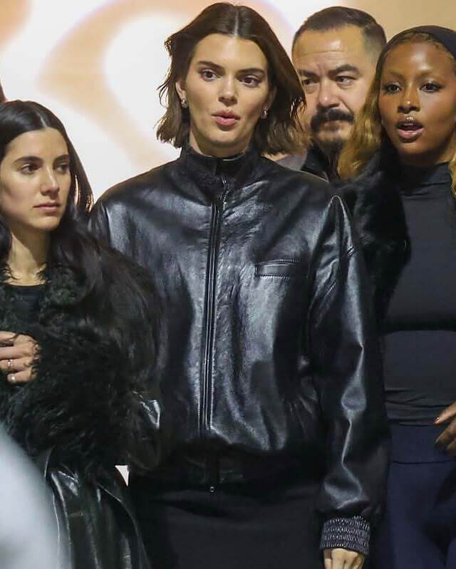 Kendall Jenner Bomber Leather Jacket