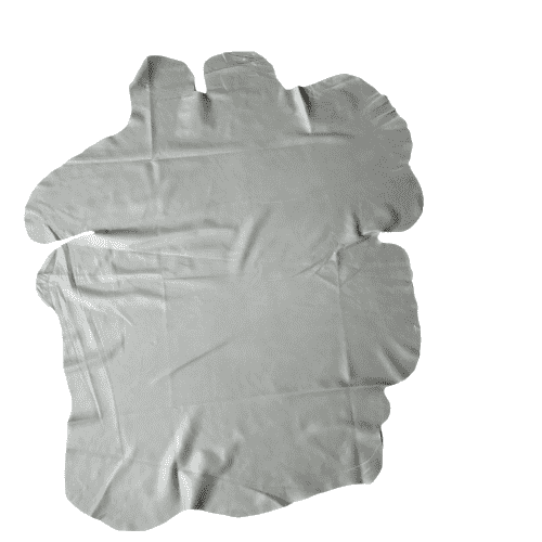 Light Grey Nappa Sheepskin Leather Hide, showing flat hide natural contours