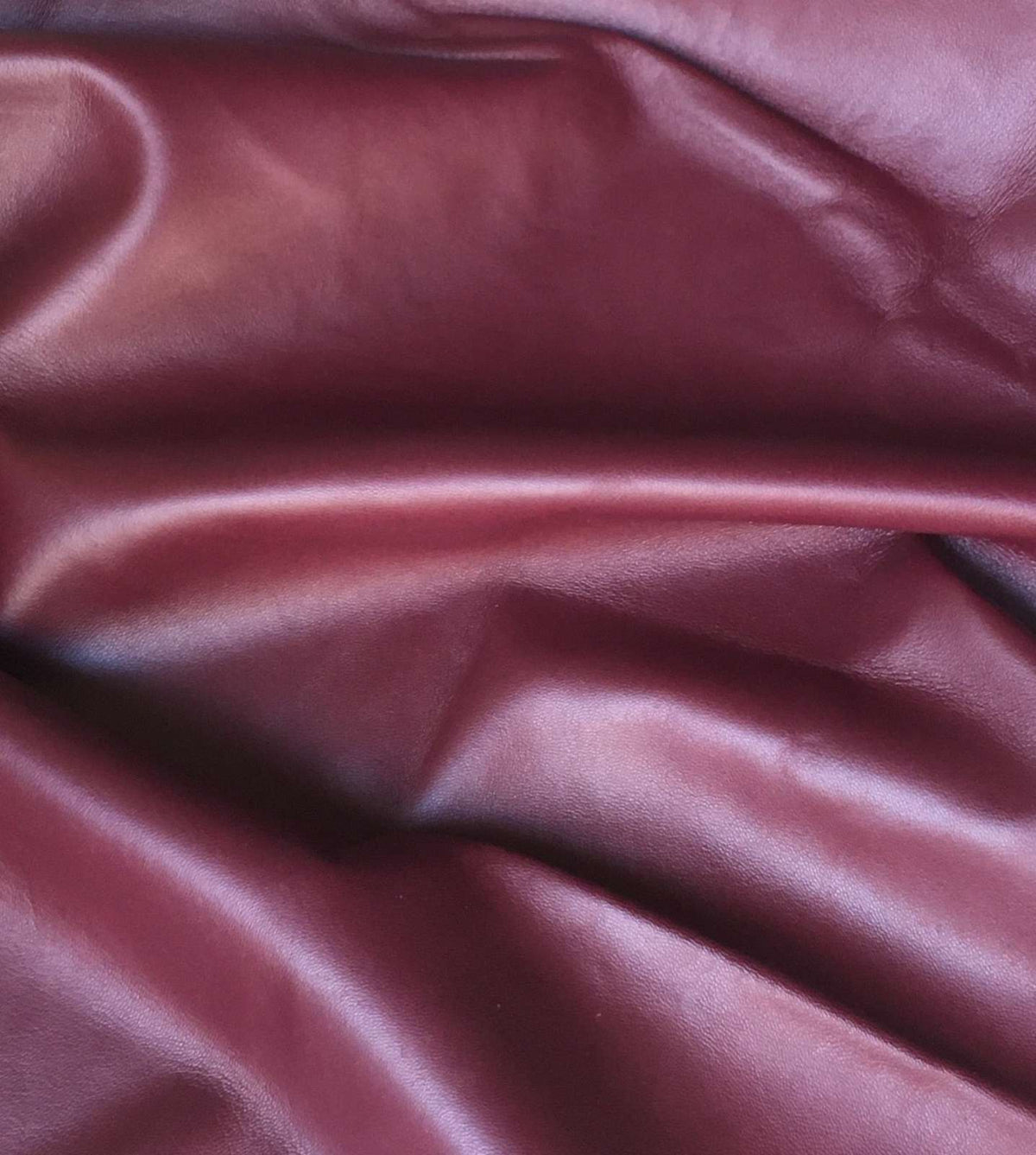 Maroon Nappa Sheepskin Leather Hide AA Grade, showing smooth glossy leather texture