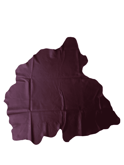 Maroon Nappa Sheepskin Leather Hide AA Grade, showing whole hide laid flat