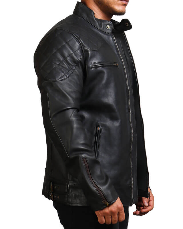 Men's Biker Black Leather Jacket