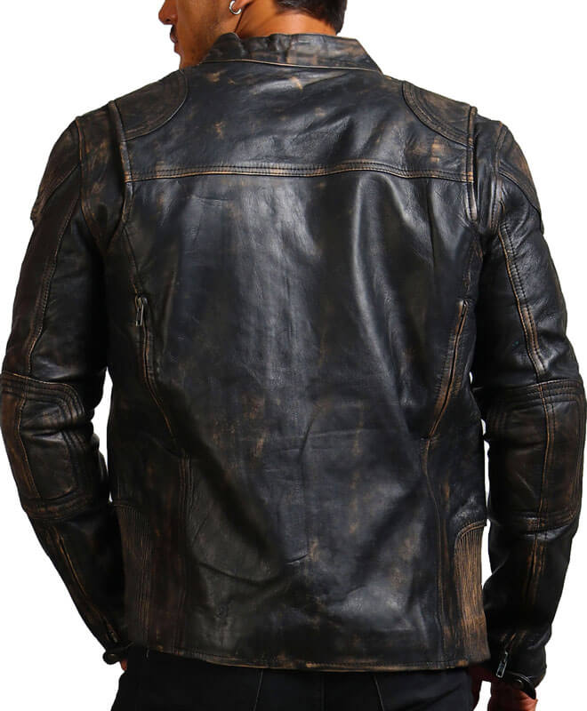 Vintage Distressed Biker Leather Jacket