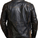 Vintage Distressed Biker Leather Jacket