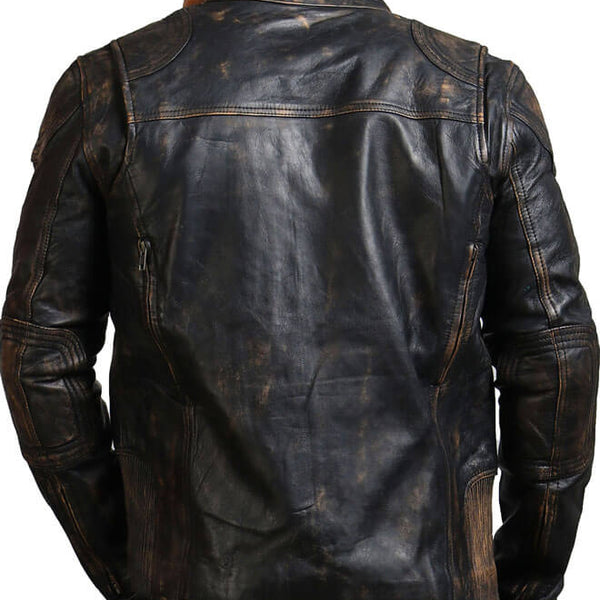 Vintage Distressed Biker Leather Jacket