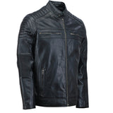 Black Café Racer Leather Jacket