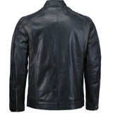 Black Café Racer Leather Jacket