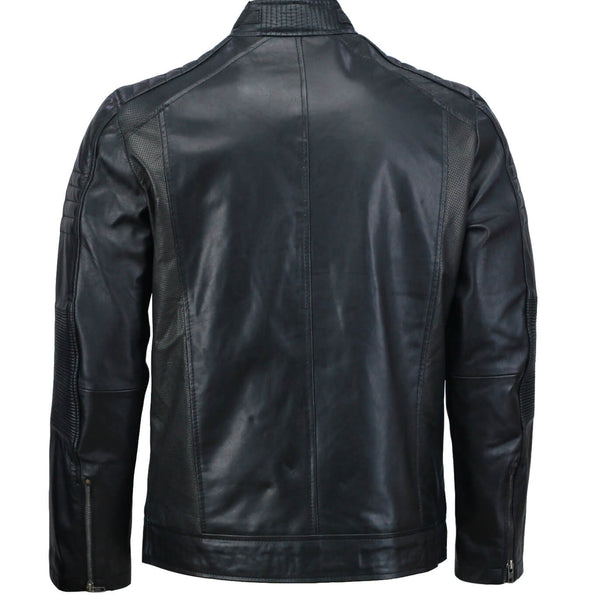 Black Café Racer Leather Jacket