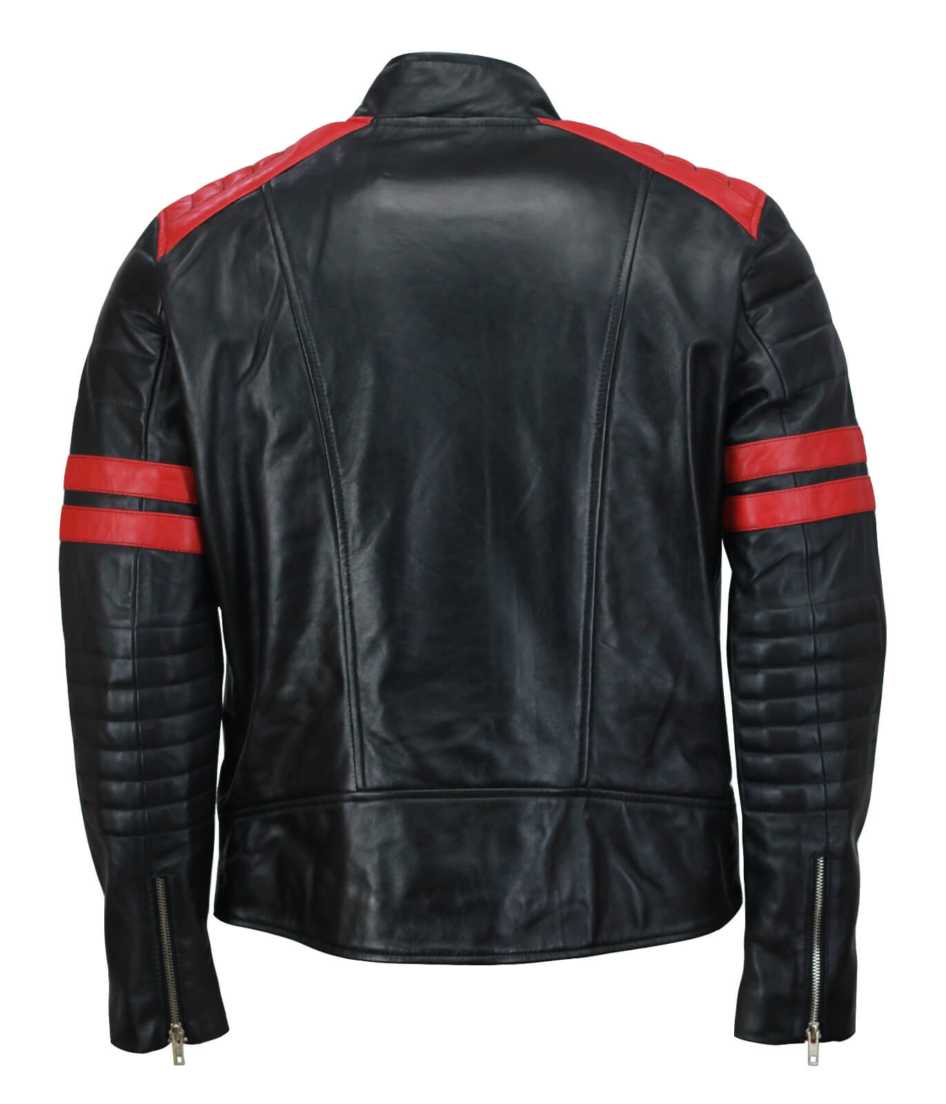 Men’s Black and Red Biker Leather Jacket