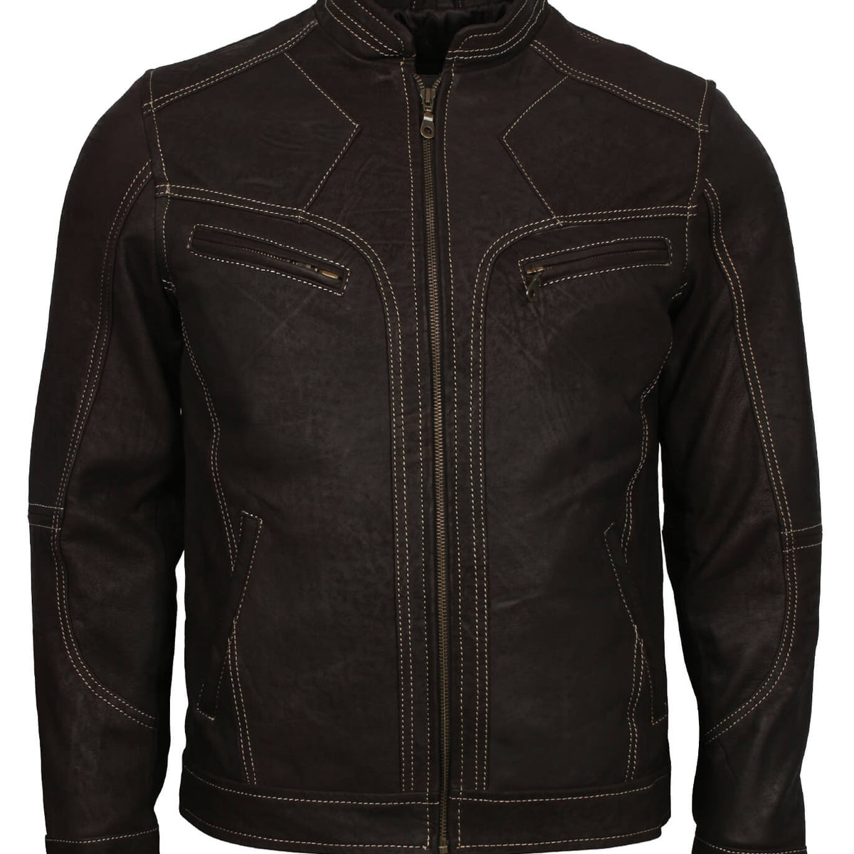 Black Nubuck Biker Leather Jacket