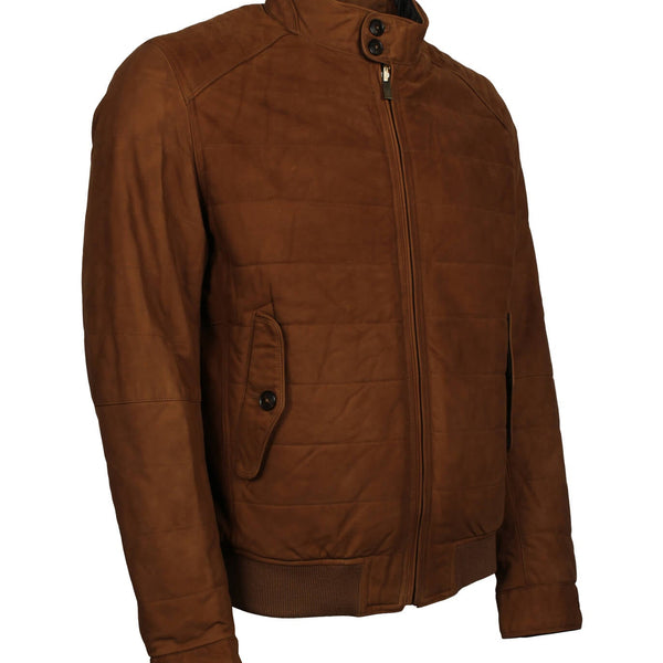 Men’s Brown Suede Bomber Jacket