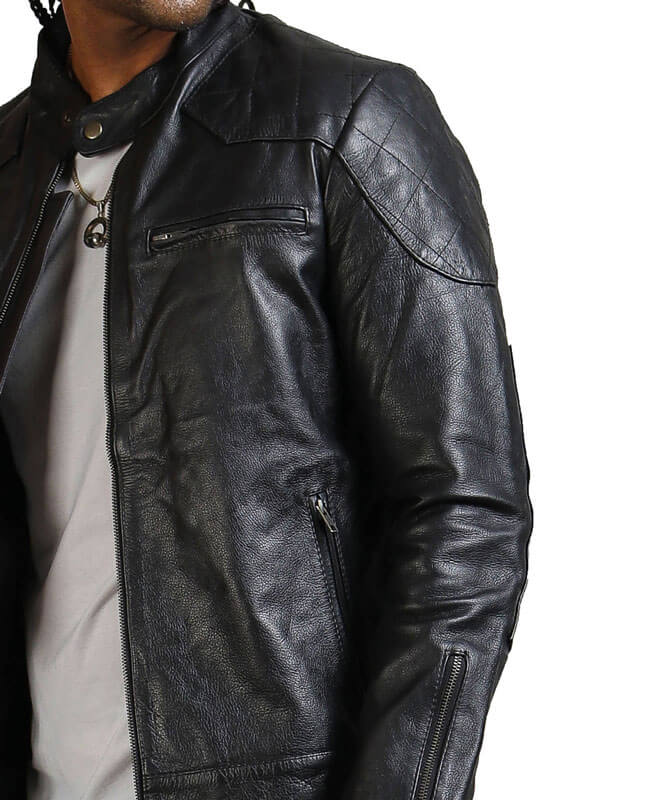 Men's Biker Black Leather Jacket