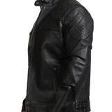 Men's Biker Black Leather Jacket