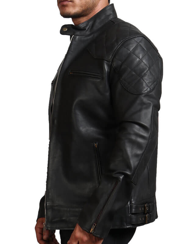 Men's Biker Black Leather Jacket