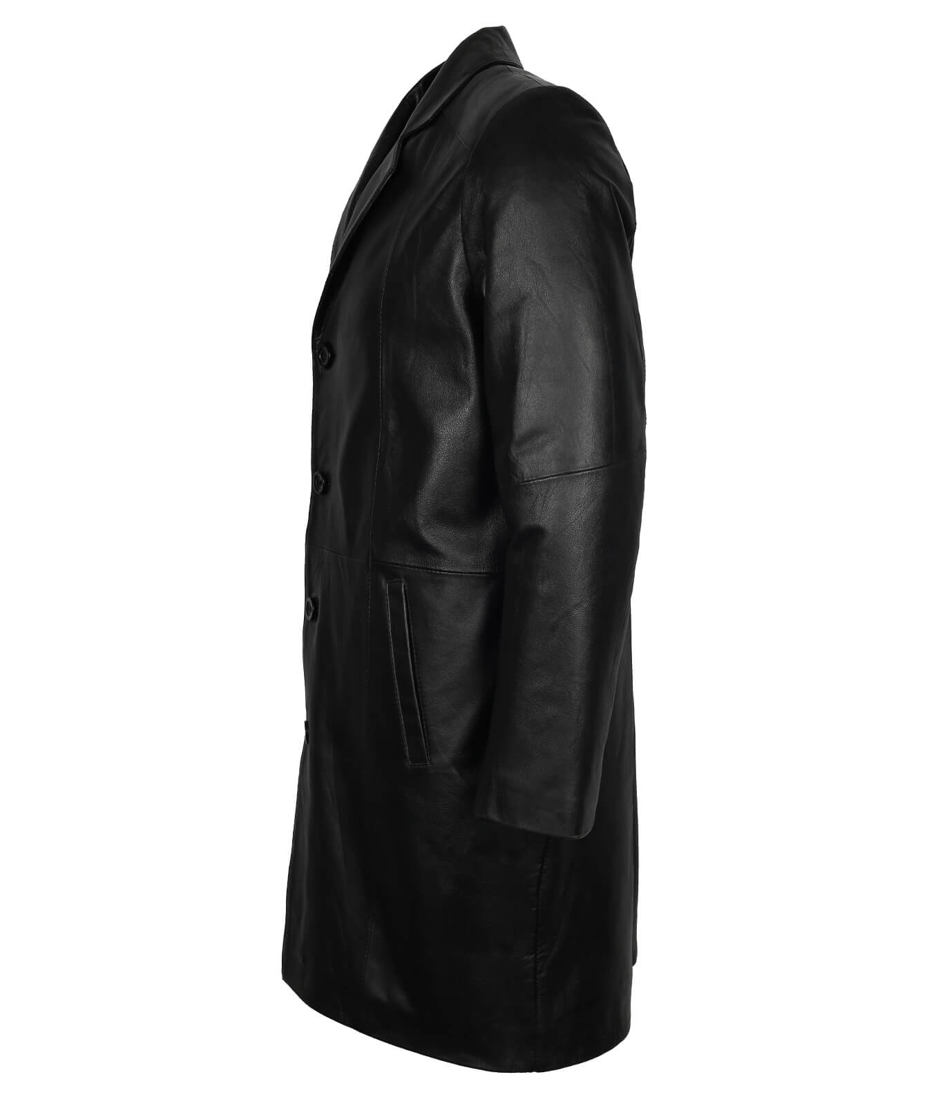 Black Classic Sheepskin Leather Coat