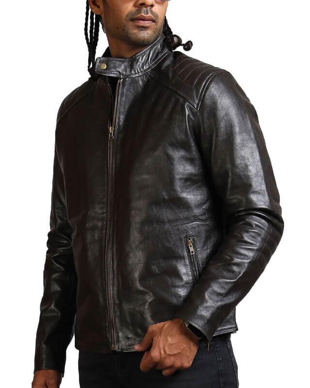 Dark Brown Biker Leather Jacket