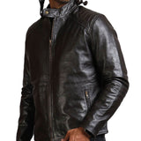 Dark Brown Biker Leather Jacket