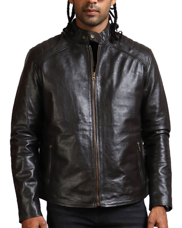 Dark Brown Biker Leather Jacket