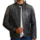 Gothic Skull and Crossbones Biker Jacket