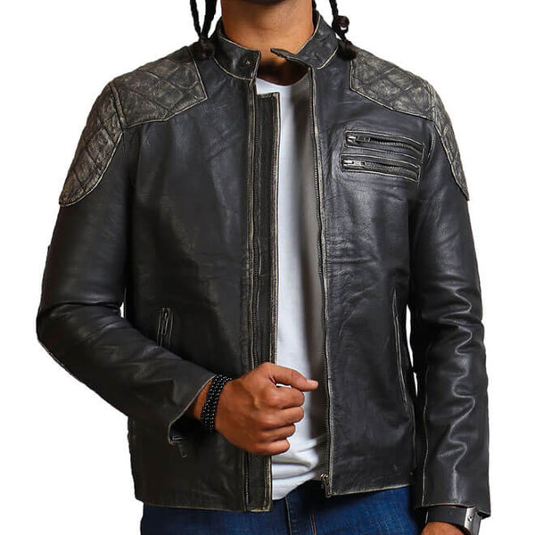 Gothic Skull and Crossbones Biker Jacket