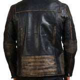 Men's Black Distressed Vintage Leather Jacket