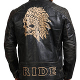 Indian Skull Biker Leather Jacket