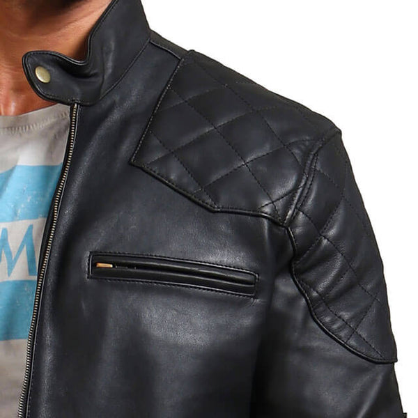 Men's Biker Black Leather Jacket