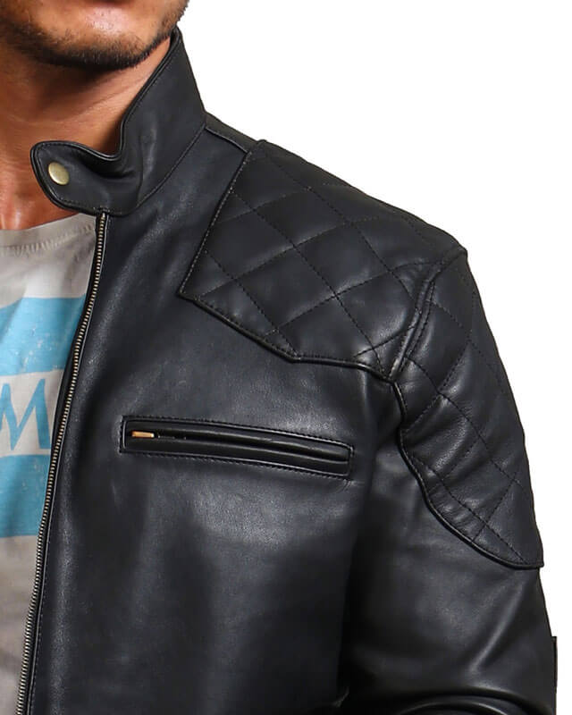Men's Biker Black Leather Jacket