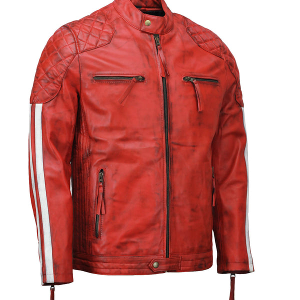 Men’s Red Motorcycle Leather Jacket
