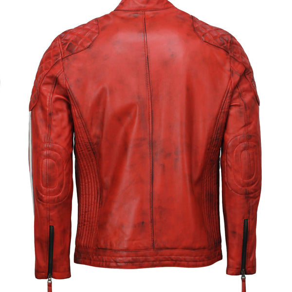 Men’s Red Motorcycle Leather Jacket