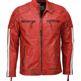 Men’s Red Motorcycle Leather Jacket