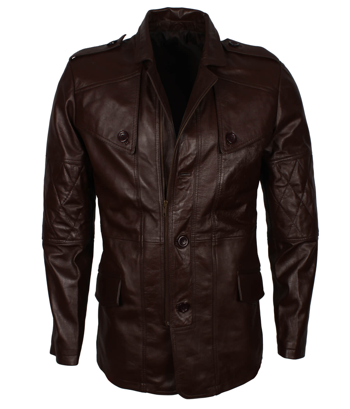 Sheepskin Dark Brown Leather Coat
