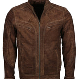 Vintage Brown Nubuck Leather Jacket