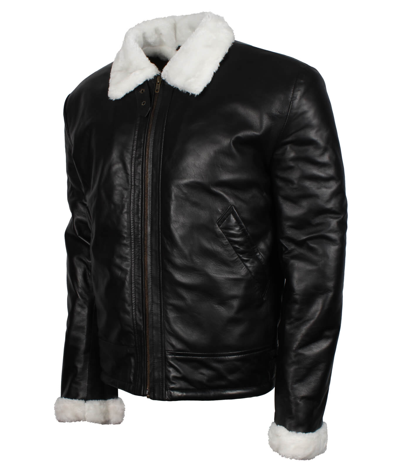 Men’s Winter Shearling Black Leather Jacket