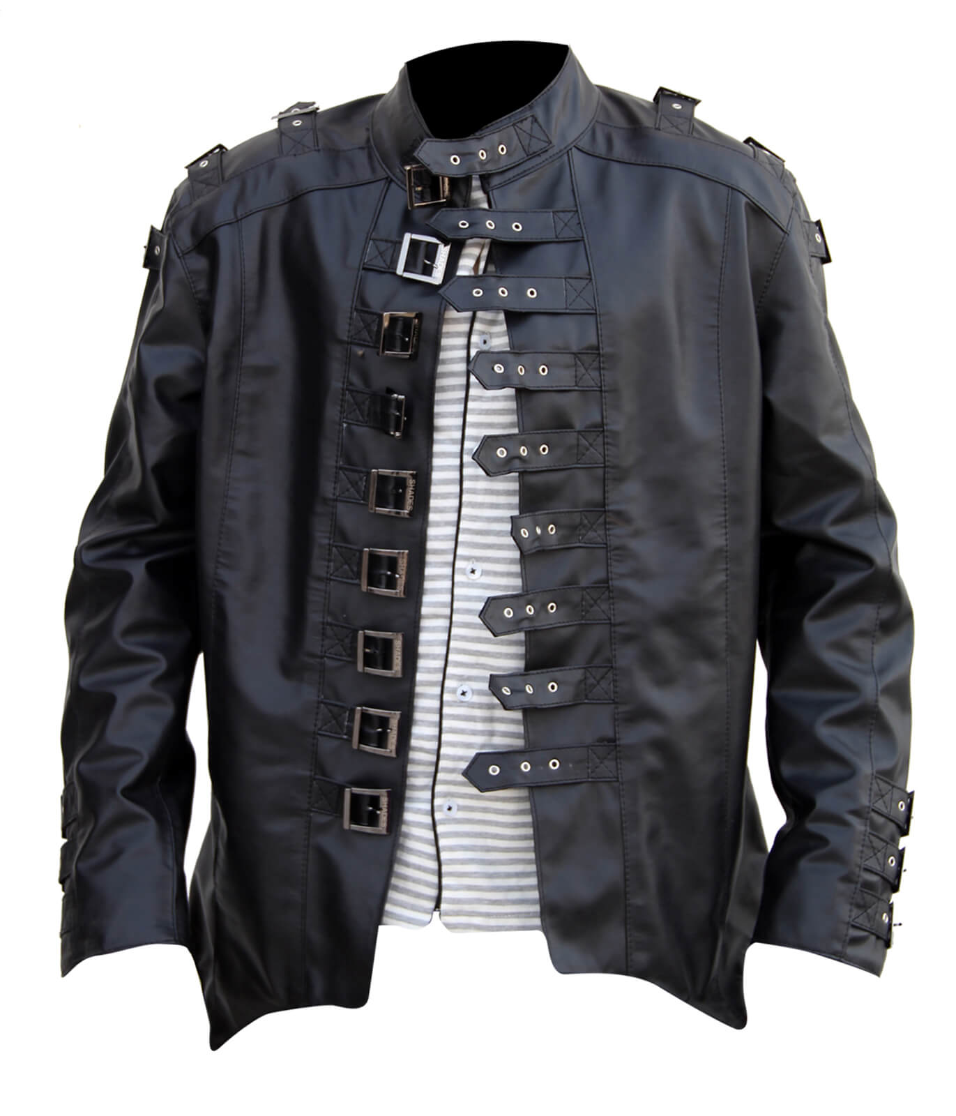 Black leather Gothic Coat Jacket