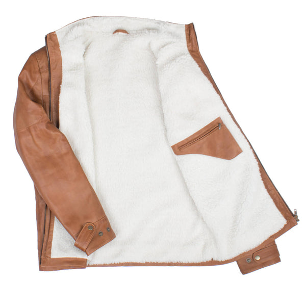 Men’s Brown Sheepskin Shearling Leather Jacket