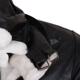 Men’s Shearling Black B3 Bomber Jacket with Hood