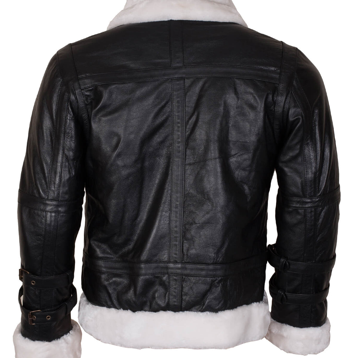 Men’s Shearling Black B3 Bomber Jacket with Hood