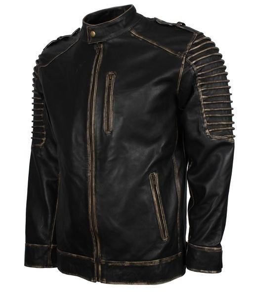 Men's Black Hooded Killing Joke Scarecrow Genuine Leather Jacket