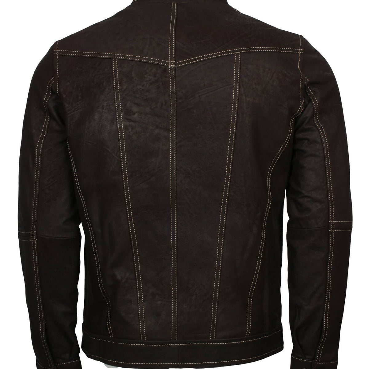 Black Nubuck Biker Leather Jacket
