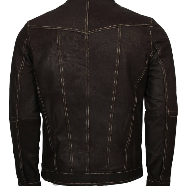 Black Nubuck Biker Leather Jacket