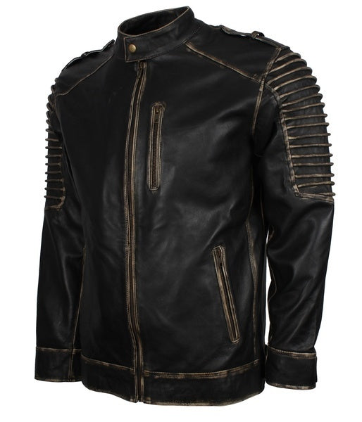 Men's Killing Joke Genuine Leather Jacket with Hood