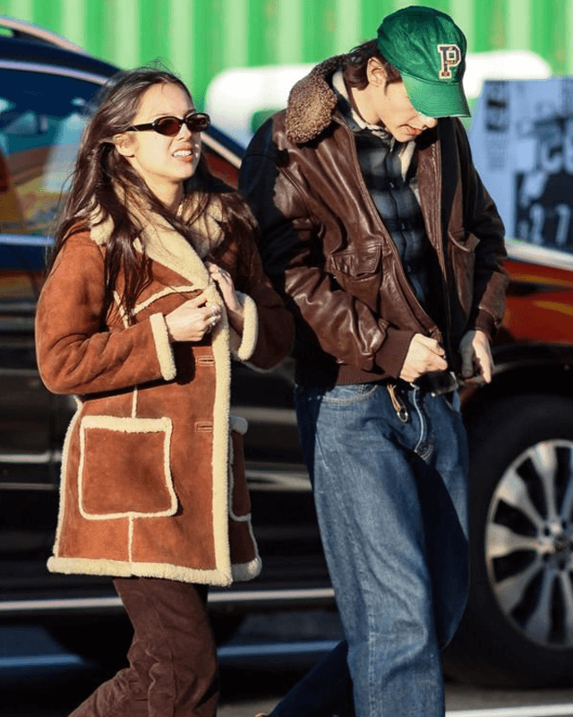 Olivia Rodrigo Brown Shearling Coat