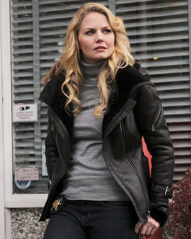 Once Upon a Time Emma Swan Shearling Leather Jacket